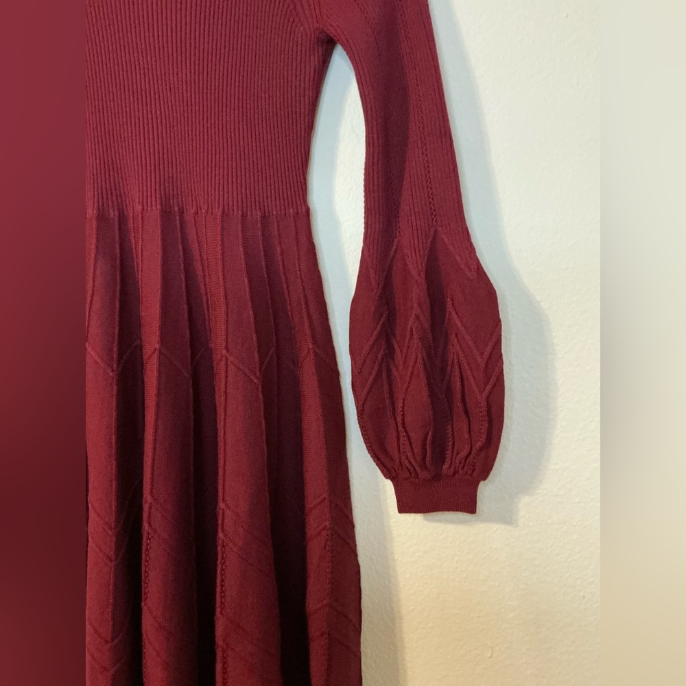 Diane Von Furstenberg Dillan Knit Midi Dress Size Medium in Cabernet NWT - Picture 8 of 14